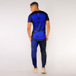 LoveNewZealand Clothing - Polynesian Tattoo Style Tiki - Blue Version T-Shirt and Jogger Pants A7