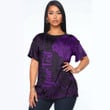 LoveNewZealand Clothing - (Custom) Polynesian Tattoo Style Melanesian Style Aboriginal Tattoo - Purple Version T-Shirt A7