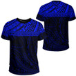 LoveNewZealand Clothing - Polynesian Tattoo Style - Blue Version T-Shirt A7 | LoveNewZealand