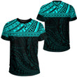 LoveNewZealand Clothing - Polynesian Tattoo Style - Cyan Version T-Shirt A7 | LoveNewZealand