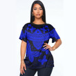 LoveNewZealand Clothing - Polynesian Tattoo Style Butterfly - Blue Version T-Shirt A7