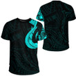 LoveNewZealand Clothing - Polynesian Tattoo Style Hook - Cyan Version T-Shirt A7 | LoveNewZealand