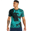 LoveNewZealand Clothing - Polynesian Tattoo Style Butterfly Special Version - Cyan Version T-Shirt A7