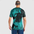 LoveNewZealand Clothing - Polynesian Tattoo Style Butterfly Special Version - Cyan Version T-Shirt A7