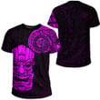 LoveNewZealand Clothing - Polynesian Tattoo Style Tiki - Pink Version T-Shirt A7 | LoveNewZealand