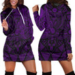 LoveNewZealand Clothing - Polynesian Tattoo Style Horse - Purple Version Hoodie Dress A7 | LoveNewZealand