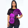 LoveNewZealand Clothing - Polynesian Tattoo Style Tiki - Pink Version T-Shirt A7