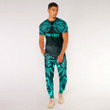 LoveNewZealand Clothing - (Custom) Polynesian Tattoo Style - Cyan Version T-Shirt and Jogger Pants A7 | LoveNewZealand