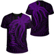 LoveNewZealand Clothing - Polynesian Tattoo Style Octopus Tattoo - Purple Version T-Shirt A7 | LoveNewZealand