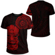 LoveNewZealand Clothing - Polynesian Tattoo Style Tiki - Red Version T-Shirt A7 | LoveNewZealand