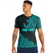 LoveNewZealand Clothing - (Custom) Polynesian Tattoo Style Surfing - Cyan Version T-Shirt A7