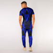 LoveNewZealand Clothing - Polynesian Tattoo Style - Blue Version T-Shirt and Jogger Pants A7