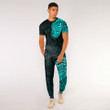 LoveNewZealand Clothing - Polynesian Tattoo Style - Cyan Version T-Shirt and Jogger Pants A7 | LoveNewZealand