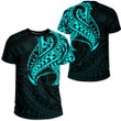 LoveNewZealand Clothing - Polynesian Tattoo Style Tatau - Cyan Version T-Shirt A7 | LoveNewZealand
