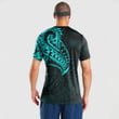 LoveNewZealand Clothing - Polynesian Tattoo Style Tatau - Cyan Version T-Shirt A7