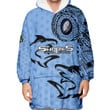 LoveNewZealand Clothing - Cronulla Sutherland Sharks Polynesian Tattoo Style Oodie Blanket Hoodie A7 | LoveNewZealand