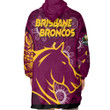 LoveNewZealand Clothing - Brisbane Broncos Polynesian Tattoo Style Oodie Blanket Hoodie A7 | LoveNewZealand
