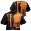 1sttheworld Clothing - Anzac Day Lest We Forget Soldier Standing Guard Croptop T-shirt A31
