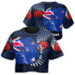 1sttheworld Clothing - (Custom) New Zealand Anzac Day Poppy Croptop T-shirt A31