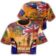 1sttheworld Clothing - Anzac Day World War II Commemoration 39 - 45 Croptop T-shirt A31