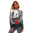 1sttheworld Clothing - Anzac Day Poppy Remembrance Women's Stretchable Turtleneck Top A31