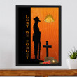 1sttheworld Canvas - Anzac Day Lest We Forget Soldier Standing Guard Framed Wrapped Canvas A31