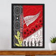 1sttheworld Canvas - Australia Indigenous & New Zealand Maori Anzac (Red) Framed Wrapped Canvas A31