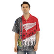 1sttheworld Clothing - (Custom) Australia Indigenous & New Zealand Maori Anzac (Red) Hawaii Shirt A31