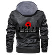 Love New Zealand Clothing - Anzac Day Lest We Forget Corps and Poppy Flower Leather Jacket A35