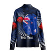 1sttheworld Clothing - (Custom) New Zealand Anzac Day Poppy Women's Stand-up Collar T-shirt A31