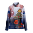 1sttheworld Clothing - (Custom) Anzac Day Remembrance Day Qoute Women's Stand-up Collar T-shirt A31