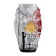 1sttheworld Clothing - Anzac Day Lest We Forget Camouflage & Poppy Women's Knitted Fleece Cloak With Kangaroo Pocket A31