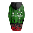 1sttheworld Clothing - Australia Anzac Day Camouflage & Poppy Women's Knitted Fleece Cloak With Kangaroo Pocket A31