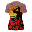 lovenewzealand Clothing - Anzac Day Poppy - V-neck T-shirt A95 | lovenewzealand