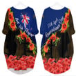 Love New Zealand Clothing - Anzac Day Poppy And Fern - Batwing Pocket Dress A95 | Love New Zealand