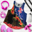 Love New Zealand Clothing - Anzac Day Poppy And Fern - Racerback Tank A95 | Love New Zealand