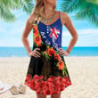 Love New Zealand Clothing - Anzac Day Poppy And Fern - Strap Summer Dress A95 | Love New Zealand