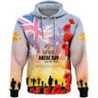Love New Zealand Clothing - Anzac Day Australia Poppy - Hoodie A95 | Love New Zealand