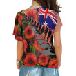 Love New Zealand Clothing - Anzac Day Poppys - One Shoulder Shirt A95 | Love New Zealand