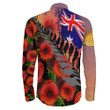 Love New Zealand Clothing - Anzac Day Poppys - Long Sleeve Button Shirt A95 | Love New Zealand