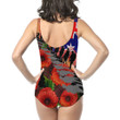 Love New Zealand Clothing - Anzac Day Poppys - Women Low Cut Swimsuit A95 | Love New Zealand