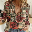 Love New Zealand Clothing -  Hawaiian Style Tribal Fabric Patchwork Abstract Vintage Women Casual Shirt A31