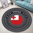 Love New Zealand Round Carpet - Tonga Flag Color A95