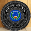 Love New Zealand Round Wooden Sign - Pohnpei Islands Flag Color A95
