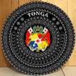 Love New Zealand Round Wooden Sign - Tonga Coat Of Arms Color A95