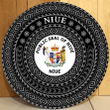 Love New Zealand Round Wooden Sign - NIUE Coat Of Arms Color A95