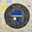 1sttheworld Beach Blanket - Nauru Flag Color A95