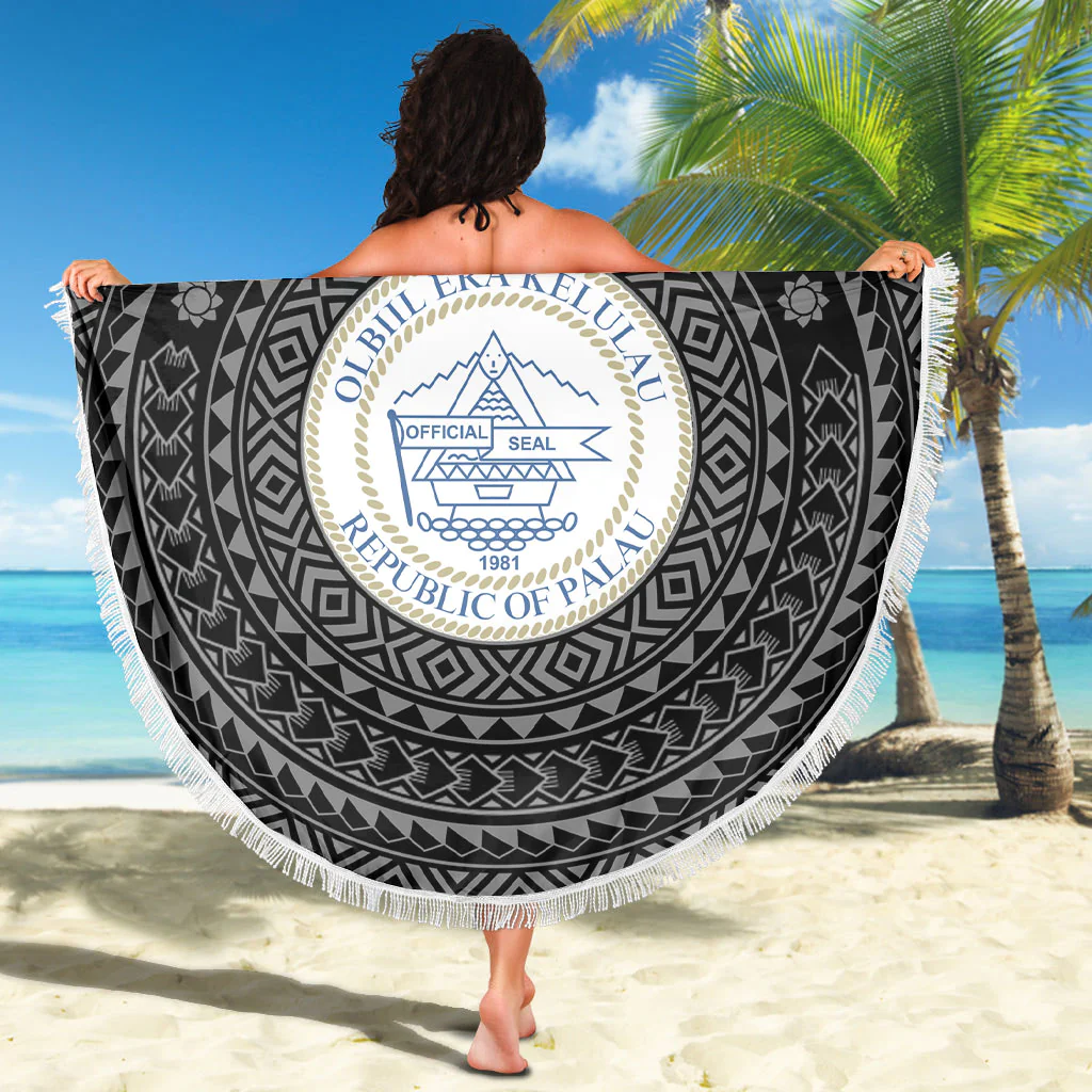 1sttheworld Beach Blanket - Palau Coat Of Arms Color A95