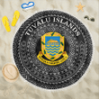 1sttheworld Beach Blanket - Tuvalu Islands Coat Of Arms Color A95