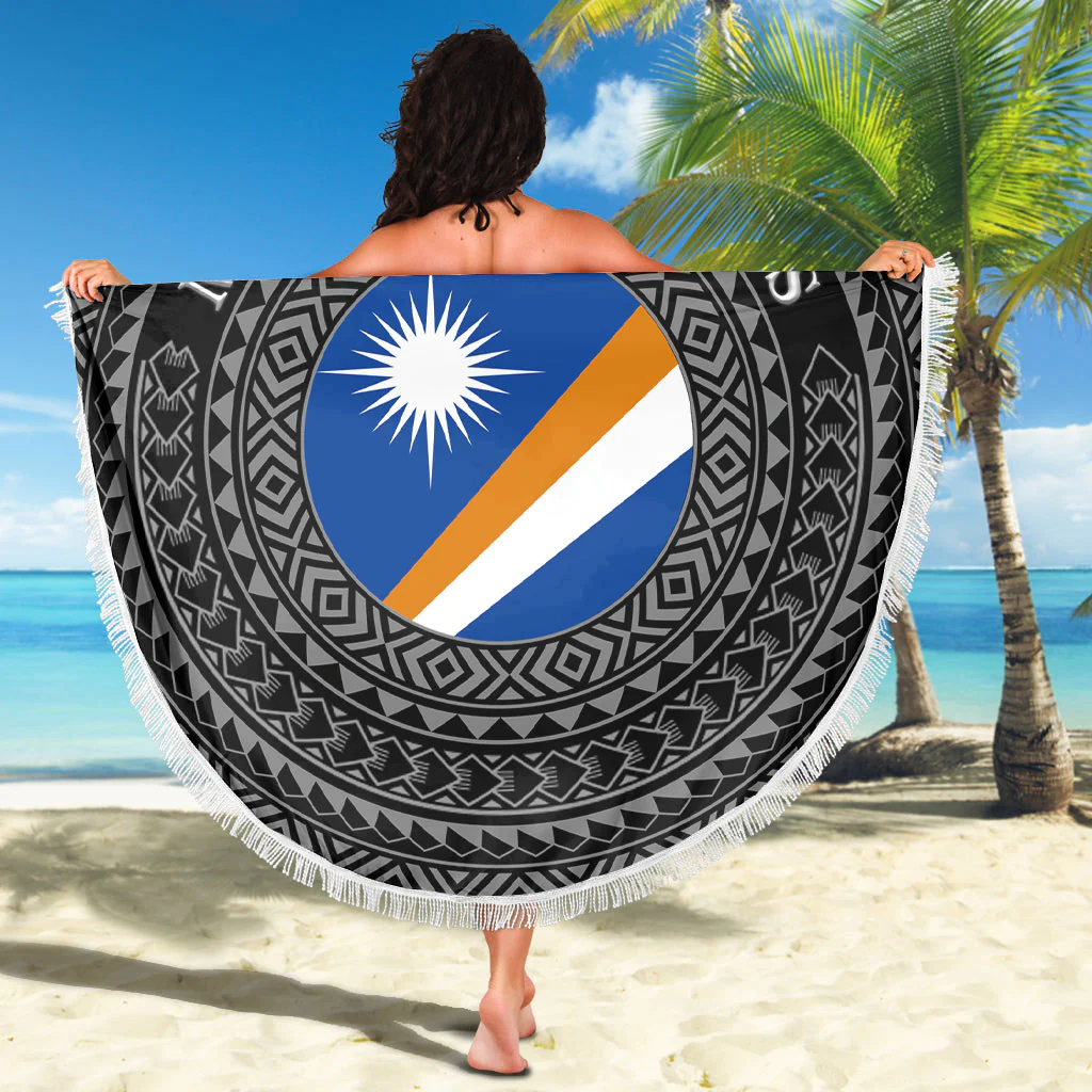 1sttheworld Beach Blanket - Marshall Islands Flag Color A95